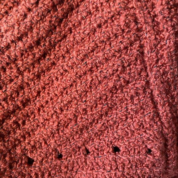 AEO Rust Orange Red Knit Cozy Cardigan Sweater Womens Size Large New - Picture 6 of 9